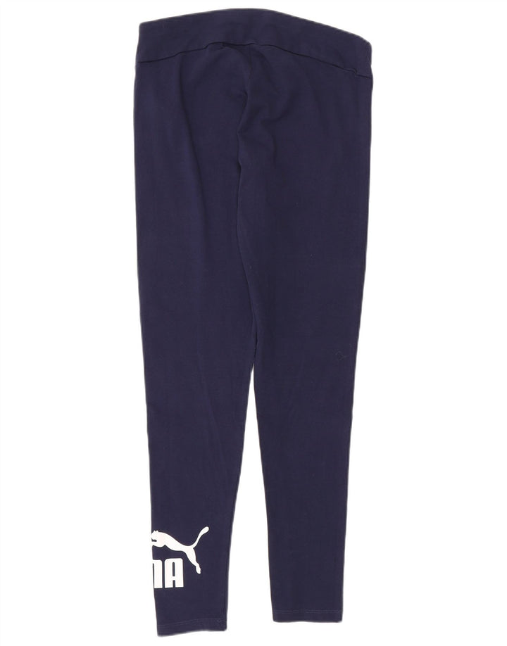 Puma Leggings graphiques pour femmes UK 12 coton bleu marine moyen