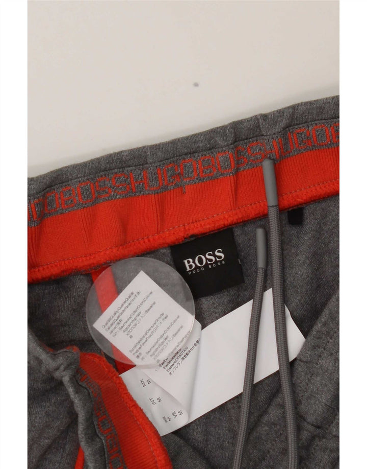 HUGO BOSS Pantalon de survêtement graphique en coton gris moyen