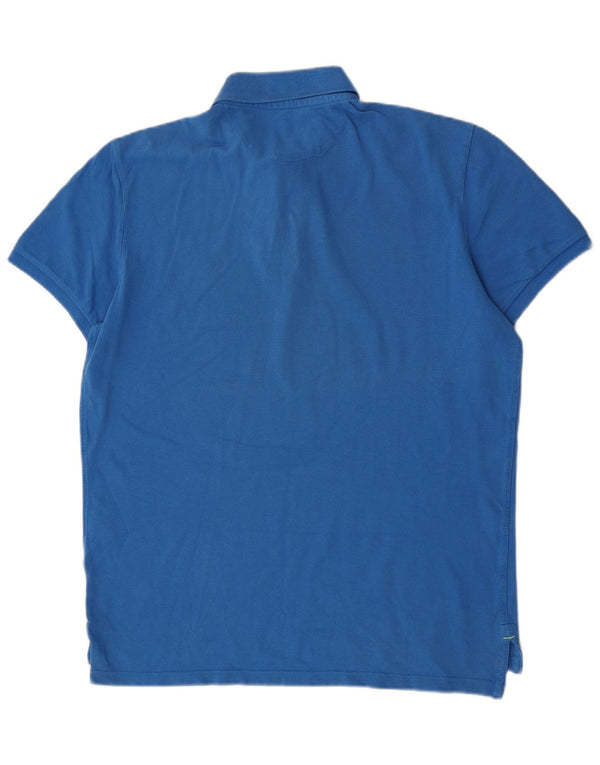 American Eagle Polo à manches courtes pour homme Coupe athlétique en coton Bleu Taille L