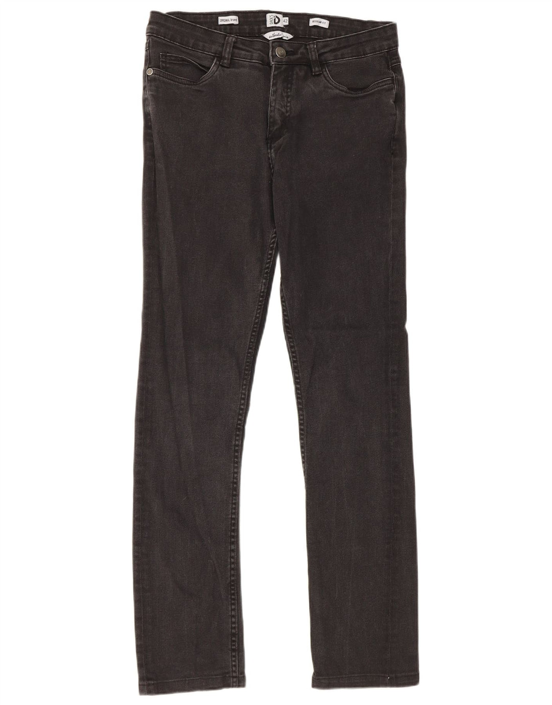 Dack's Jean droit coupe droite pour femme IT 42 Medium W28 L28 Noir Coton