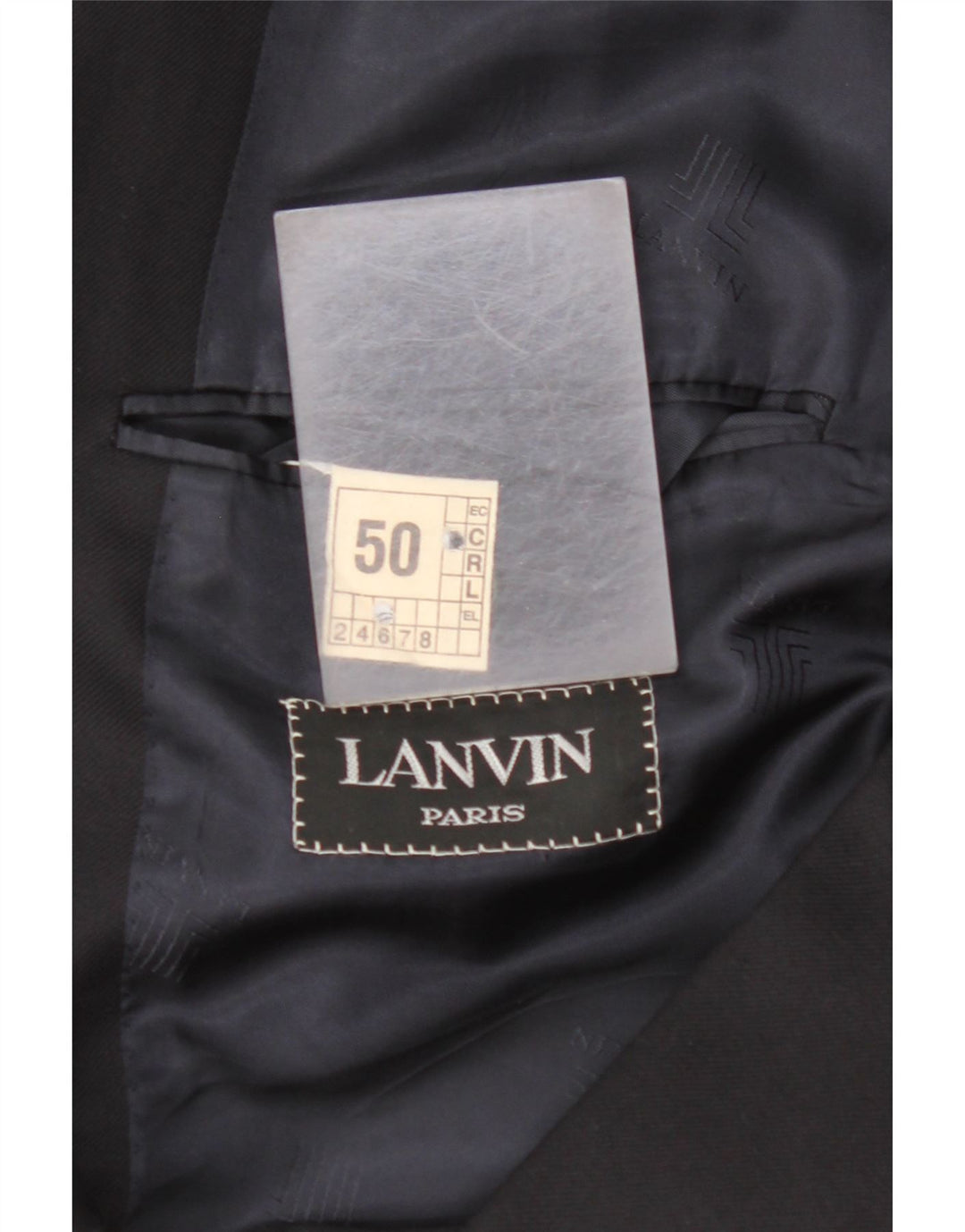 LANVIN Veste Blazer Double Boutonnage Homme EU 50 Grande Laine Vierge Noire