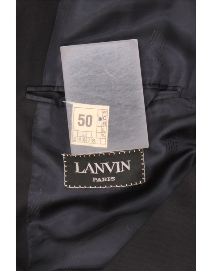 LANVIN Veste Blazer Double Boutonnage Homme EU 50 Grande Laine Vierge Noire