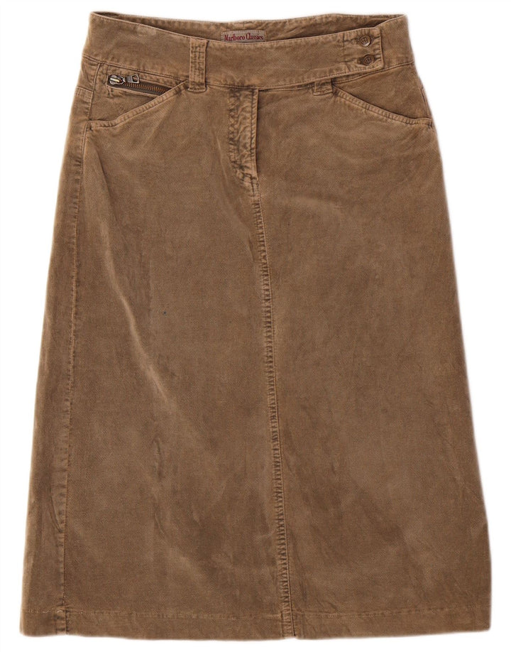 MARLBORO CLASSICS Womens A-Line Skirt IT 42 Medium W30  Brown Cotton