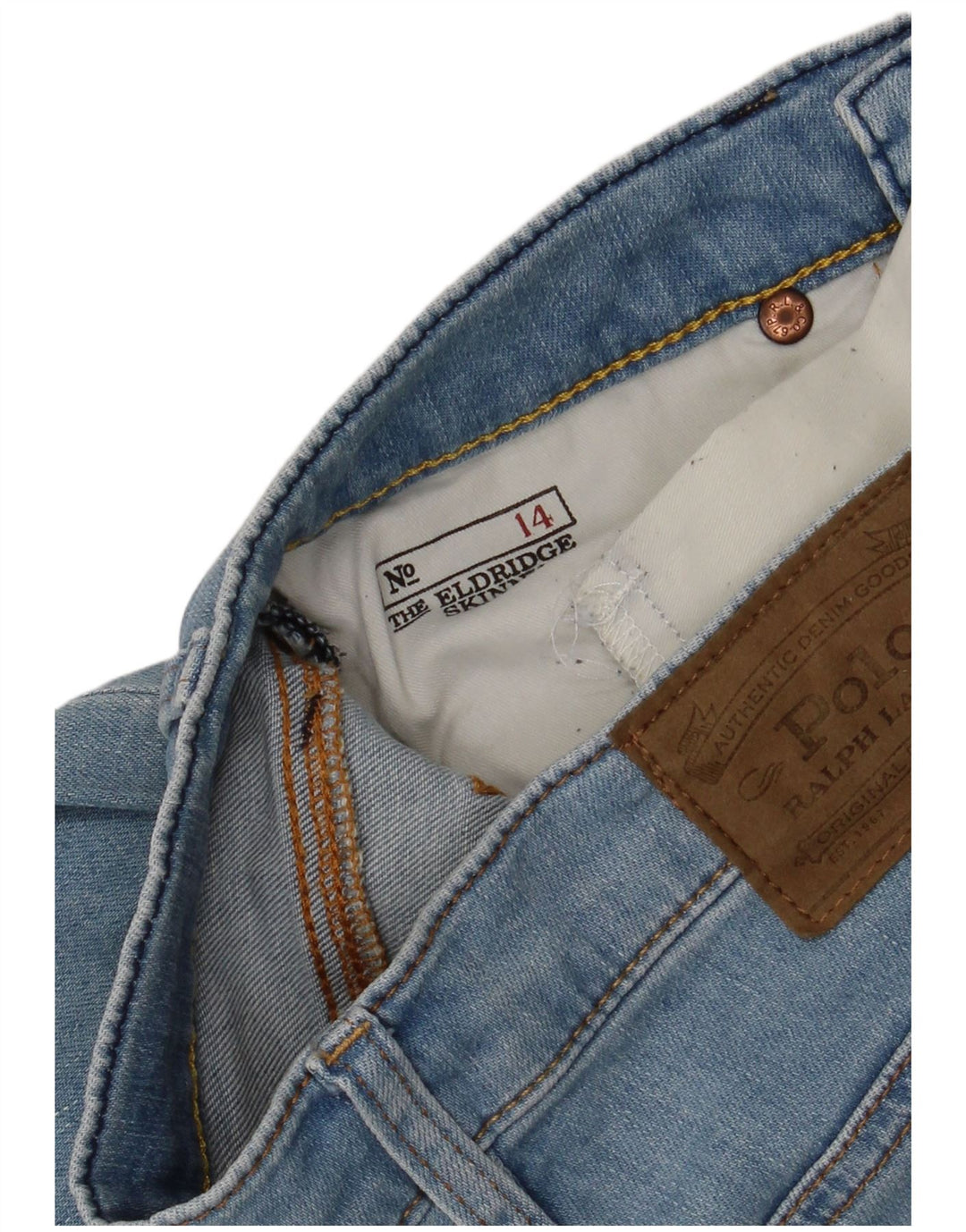 POLO RALPH LAUREN Jean skinny Eldridge pour garçon 13-14 ans W28 L26 Bleu