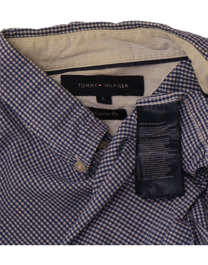 TOMMY HILFIGER Chemise Regular Fit Homme Grand Bleu Vichy Coton
