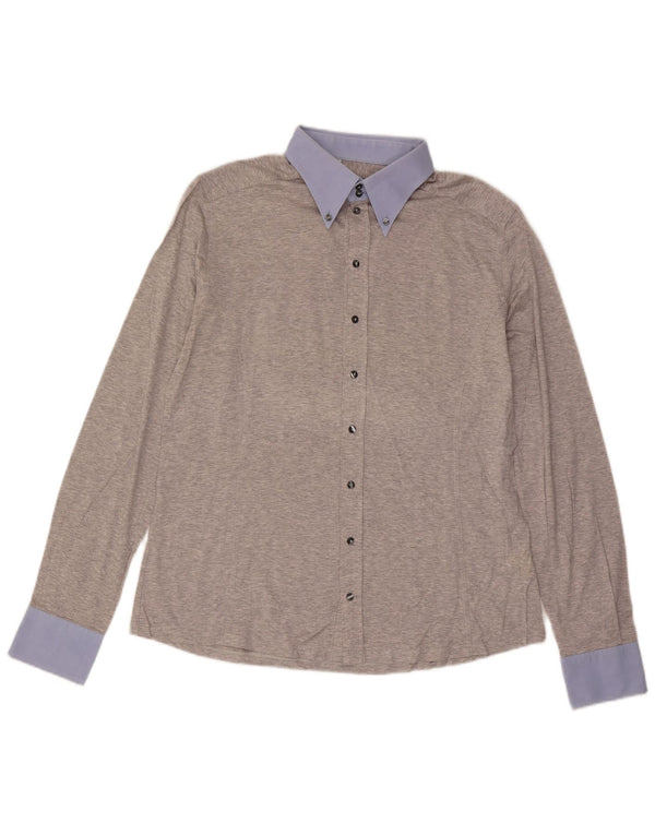 Dolce & Gabbana Chemise Homme Taille 44 17 1/2 XL Gris Colorblock Coton