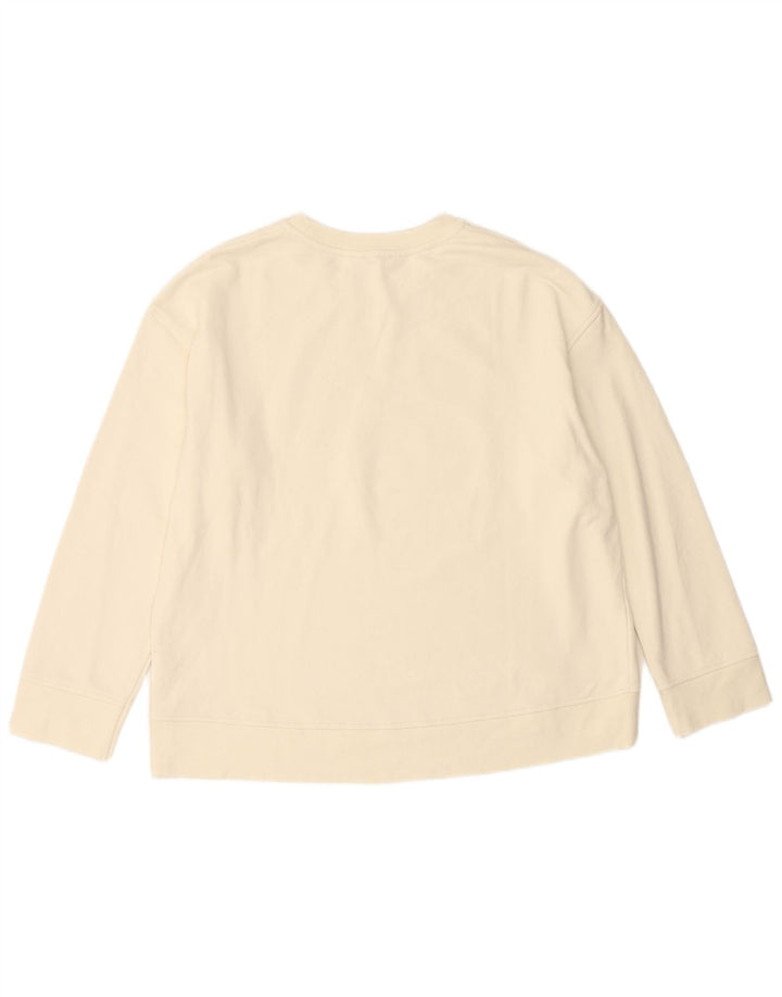 JIGSAW Sweat-shirt graphique surdimensionné pour femme UK 16 Large Blanc cassé