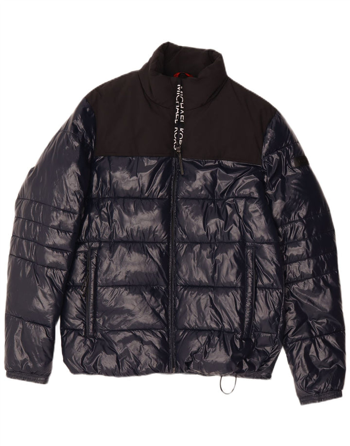 Michael Kors Veste matelassée coupe ample pour homme UK 36 Small Bleu marine Polyester