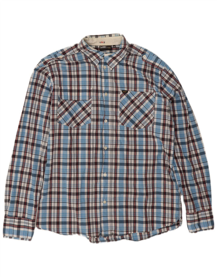 Lee Chemise Homme 2XL Bleu Carreaux Coton