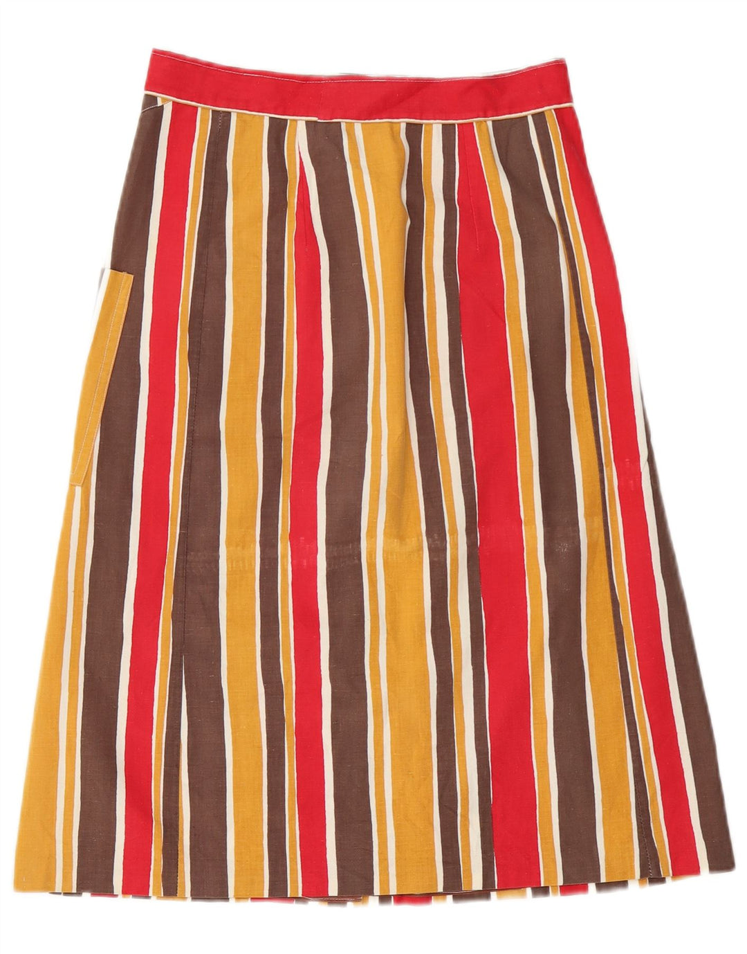 vintage Femme A-Line Jupe W26 Petite Rayée Multicolore