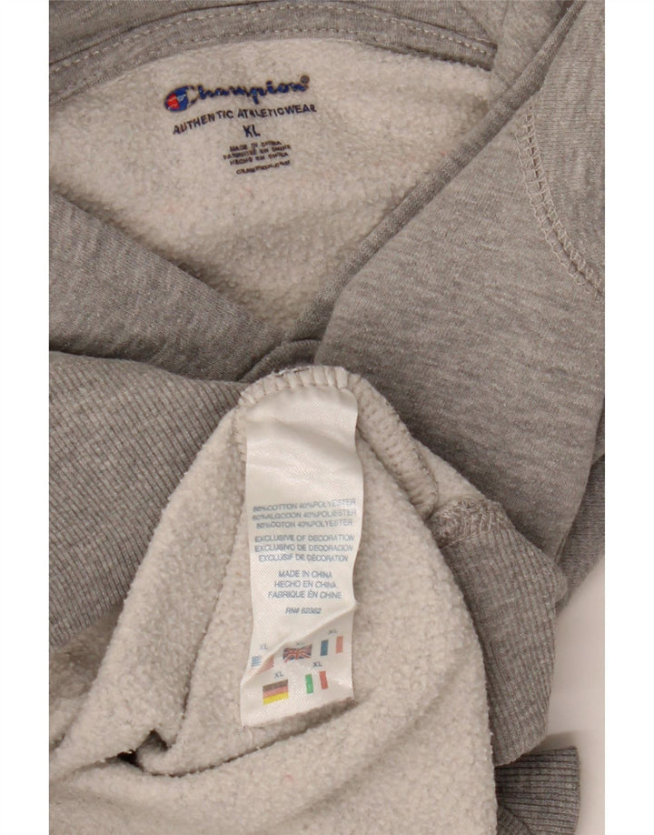 CHAMPION Pull à capuche graphique pour garçon 13-14 ans XL Gris chiné Coton