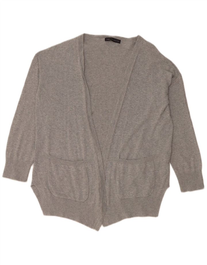 Marks & Spencer Pull cardigan ouvert surdimensionné pour femme UK 14 Gris moyen