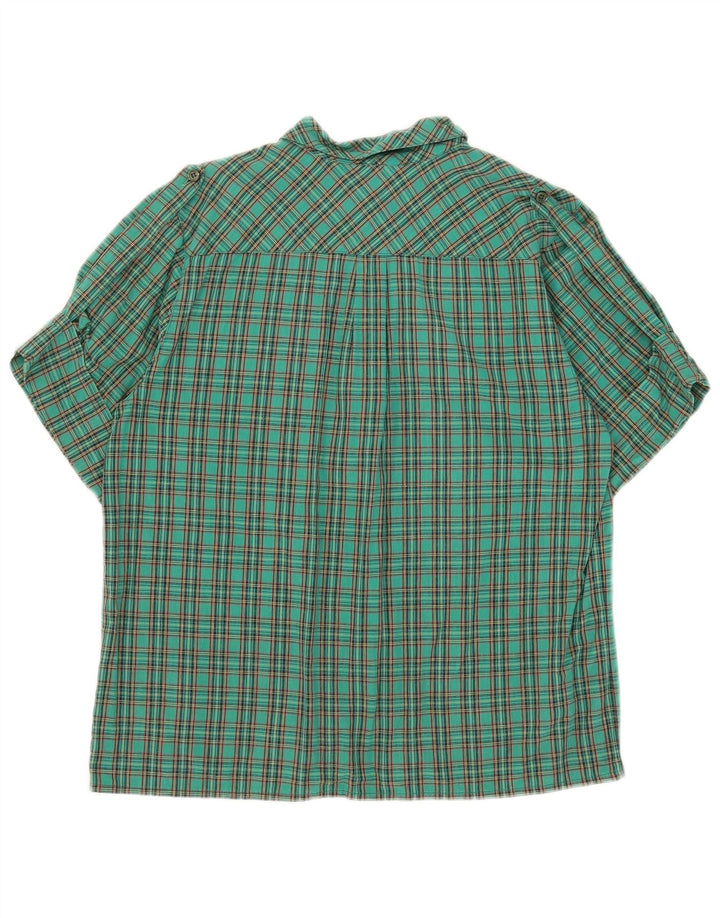 Luisa Spagnoli Chemise à manches courtes pour femme IT 44 en coton à carreaux vert moyen