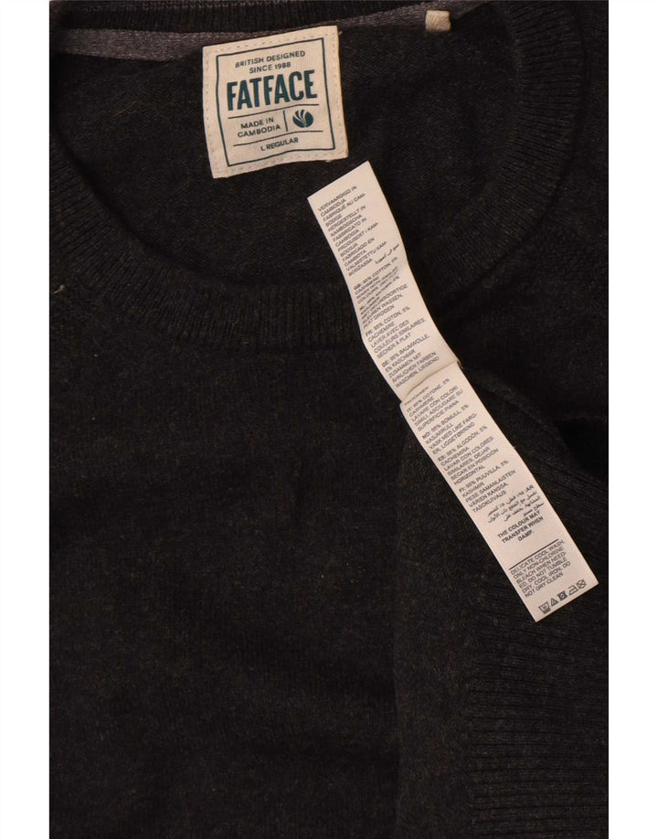 Fat Face Pull à col rond coupe classique pour homme en coton gris Taille L