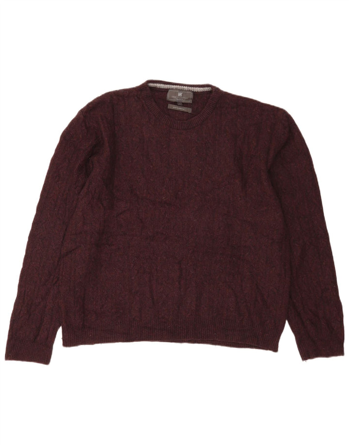 Marks & Spencer Pull à col rond coupe classique pour homme - Taille L - Bordeaux