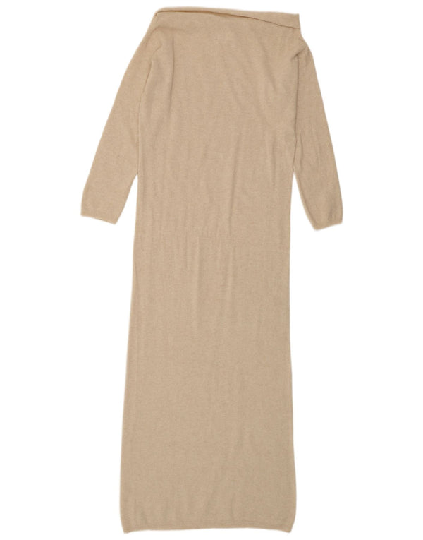 KONTATTO Robe pull longue à col roulé pour femme UK 44 Beige moyen en polyamide