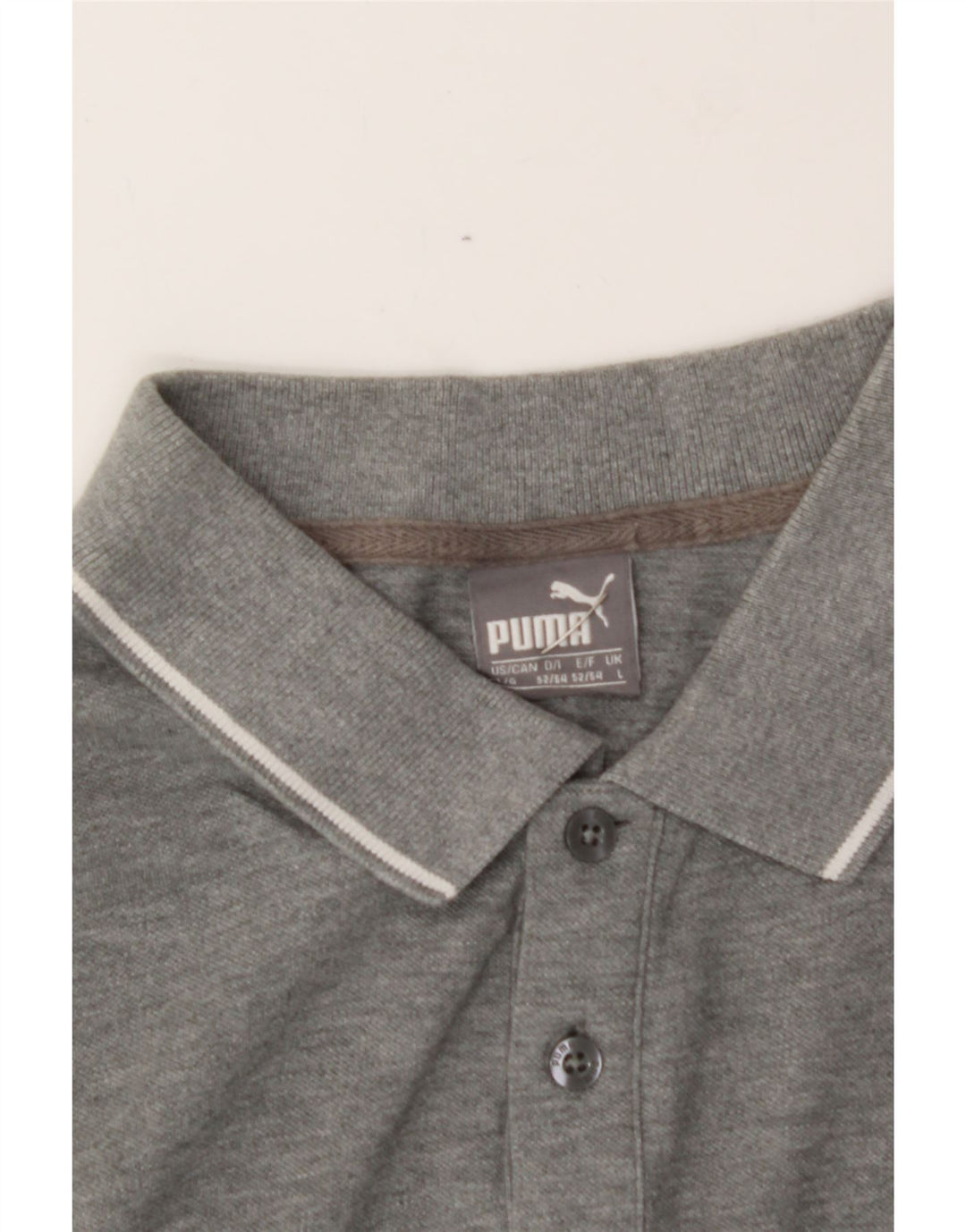 PUMA Mens Polo Shirt Large Grey Cotton Vintage Puma and Second-Hand Puma from Messina Hembry 
