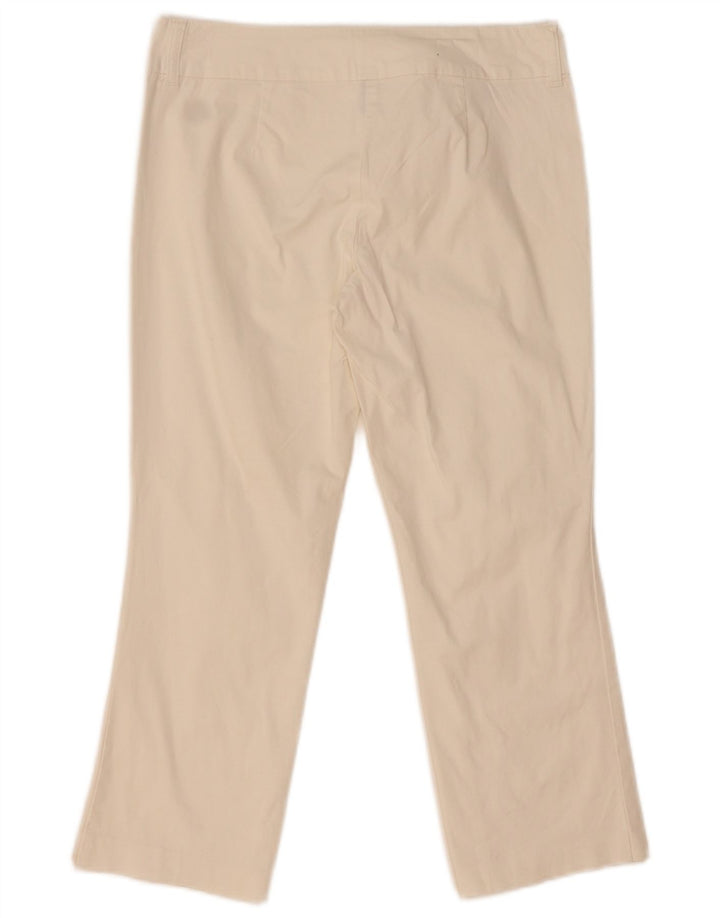 Benetton Pantalon Capri Femme IT 44 Medium W31 L22 Coton Blanc