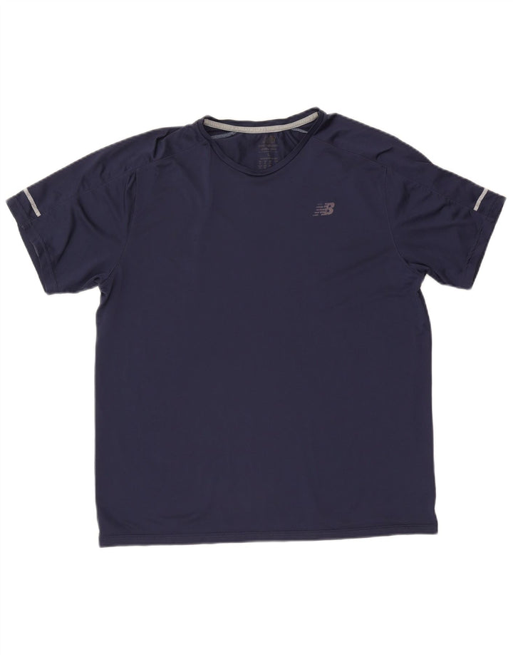 New Balance T-Shirt Homme Haut Large Bleu Marine Polyester