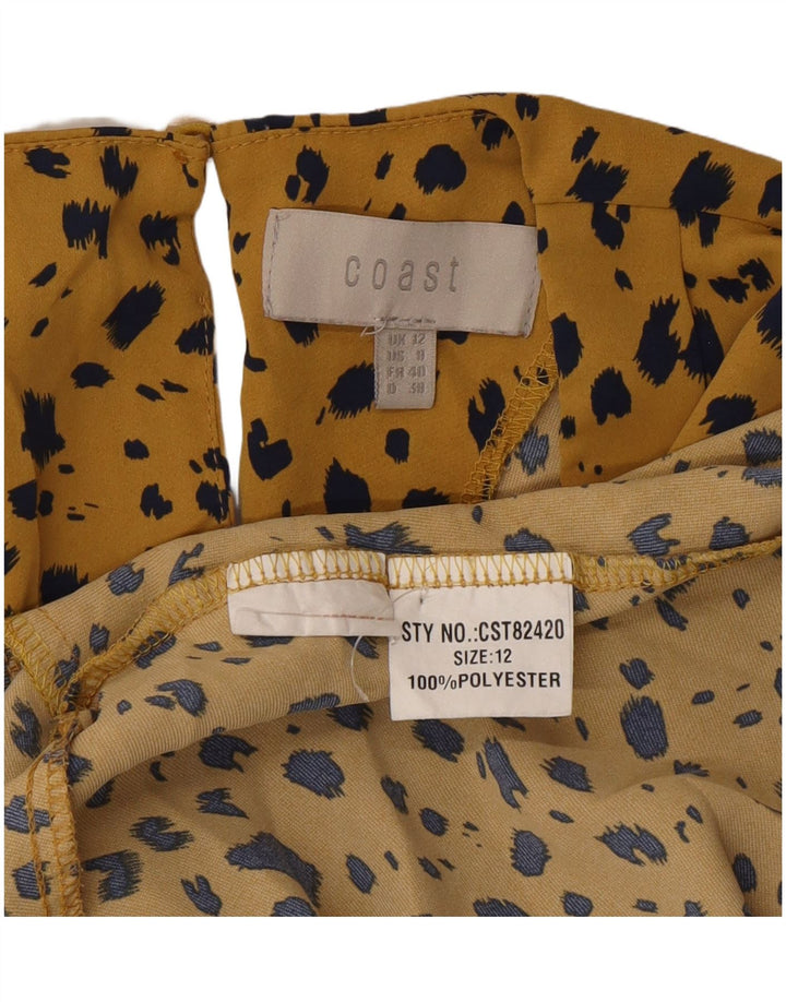 Coast Chemisier Femme UK 42 Polyester Imprimé Animal Jaune Moyen