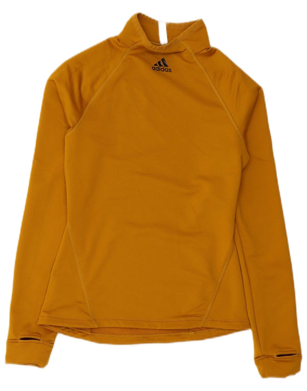 Adidas Haut à manches longues pour femme UK 8/10 Petit Jaune Polyester