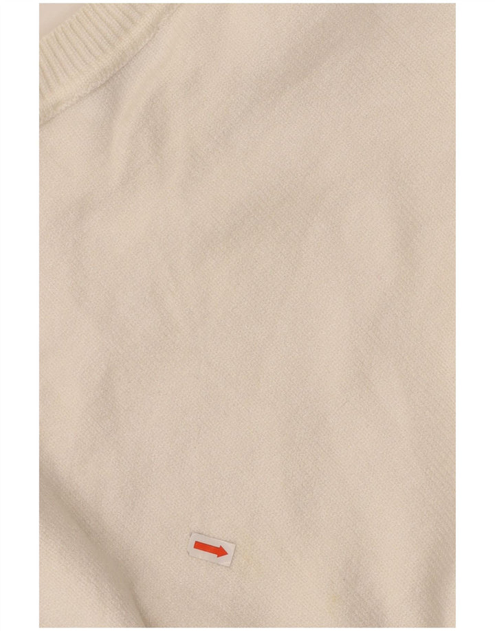 ZARA Pull à col rond pour femme UK 14 Viscose blanc moyen