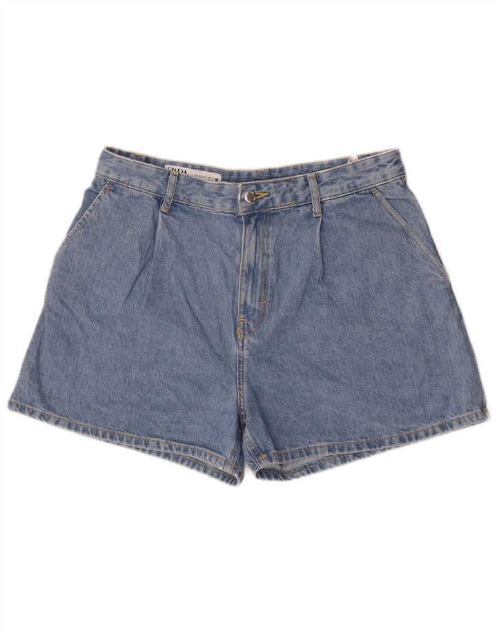 Zara Femme Short En Jean Medium W30 Bleu Coton