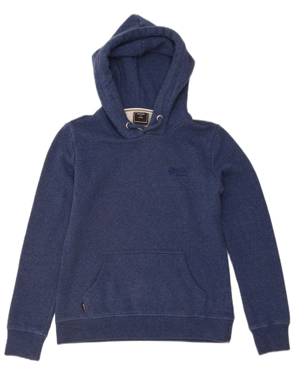 Superdry Pull à capuche surdimensionné pour femme UK 6 XS Bleu marine en coton moucheté