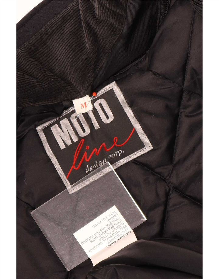 vintage Mens Motorcycle Graphic Racer Jacket UK 38 Medium Black Colourblock