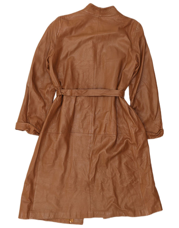 manteau en cuir surdimensionné femme vintage IT 40 Petit Marron