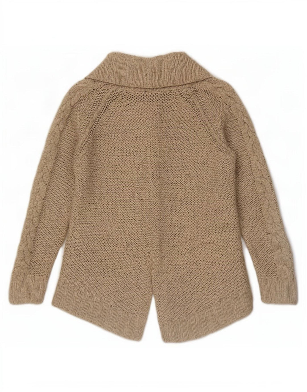 Zara Womens Open Cardigan Sweater UK 10 Petit Nylon Beige