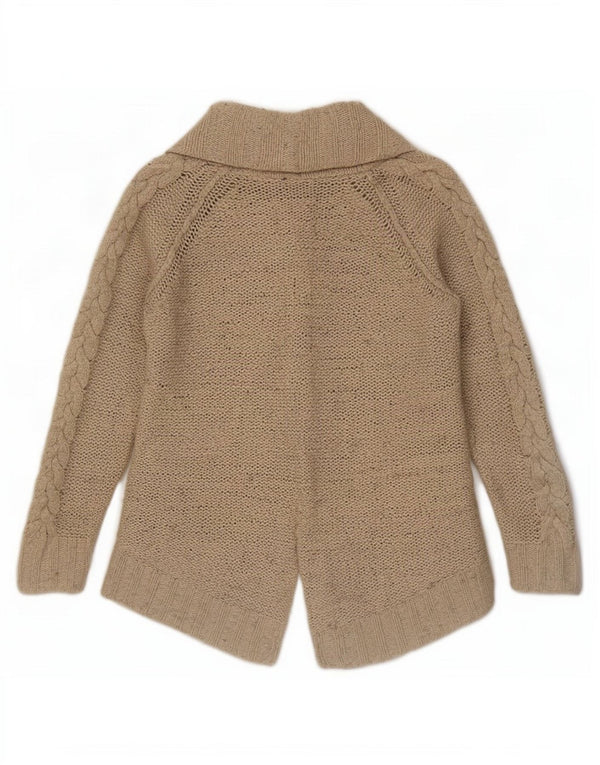 Zara Womens Open Cardigan Sweater UK 10 Petit Nylon Beige