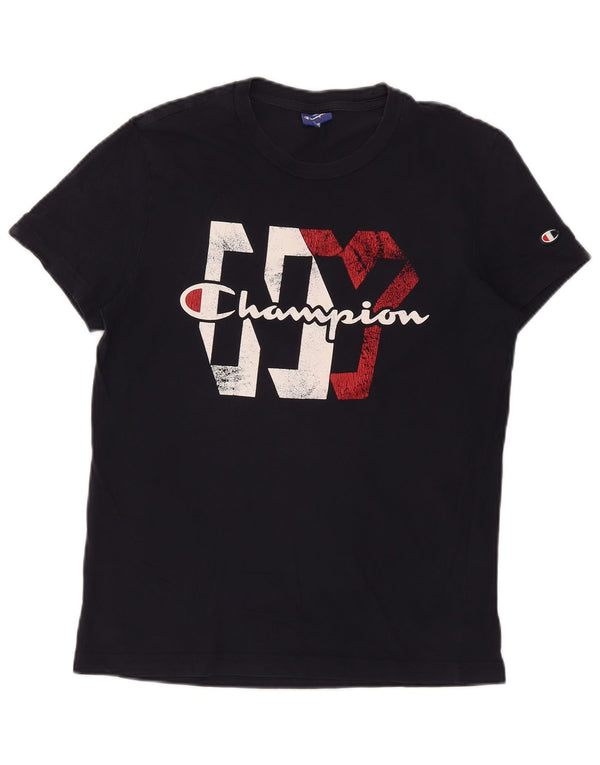 Champion T-shirt graphique pour femme UK 14 Bleu marine moyen