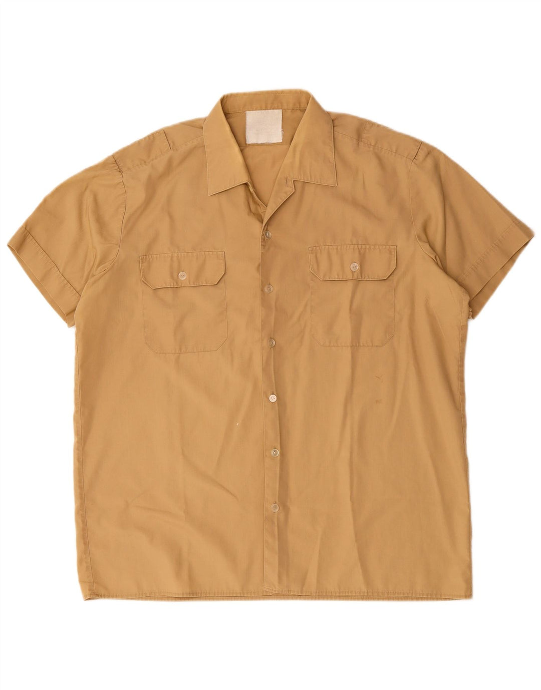 vintage Chemise à manches courtes pour hommes Grand Beige