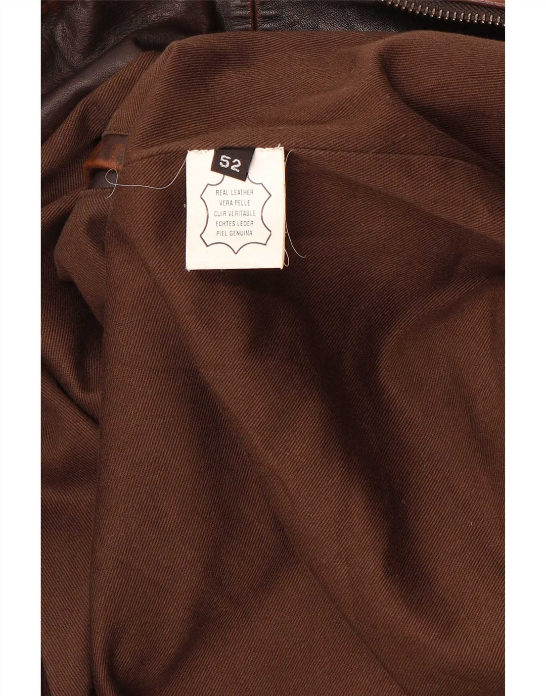 veste en cuir bomber homme vintage IT 52 Grand Marron