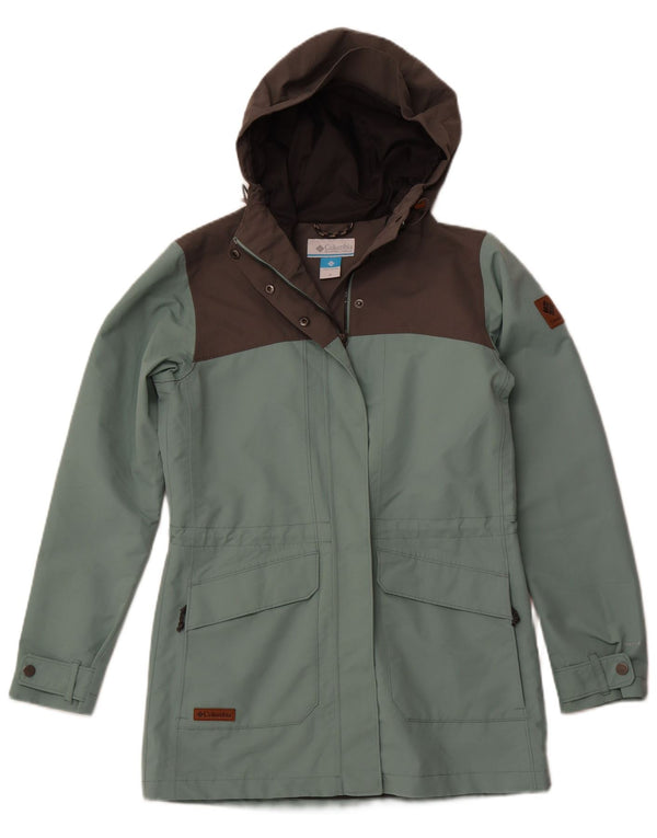 COLUMBIA Imperméable à capuche pour femme UK 44 Polyester color block vert moyen