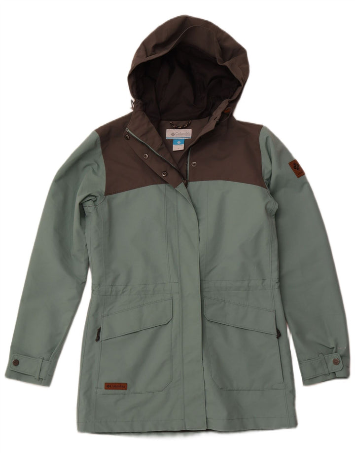 COLUMBIA Imperméable à capuche pour femme UK 44 Polyester color block vert moyen
