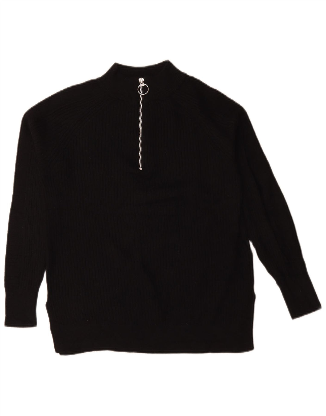 Marks & Spencer Pull surdimensionné à col zippé pour femme UK 6 XS Noir