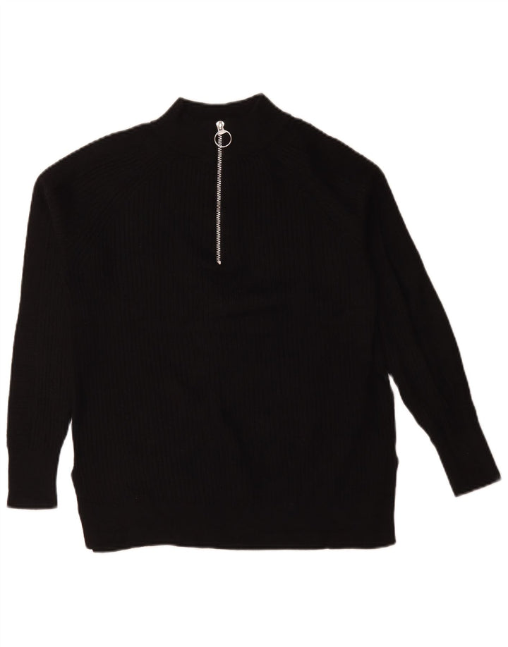 Marks & Spencer Pull surdimensionné à col zippé pour femme UK 6 XS Noir