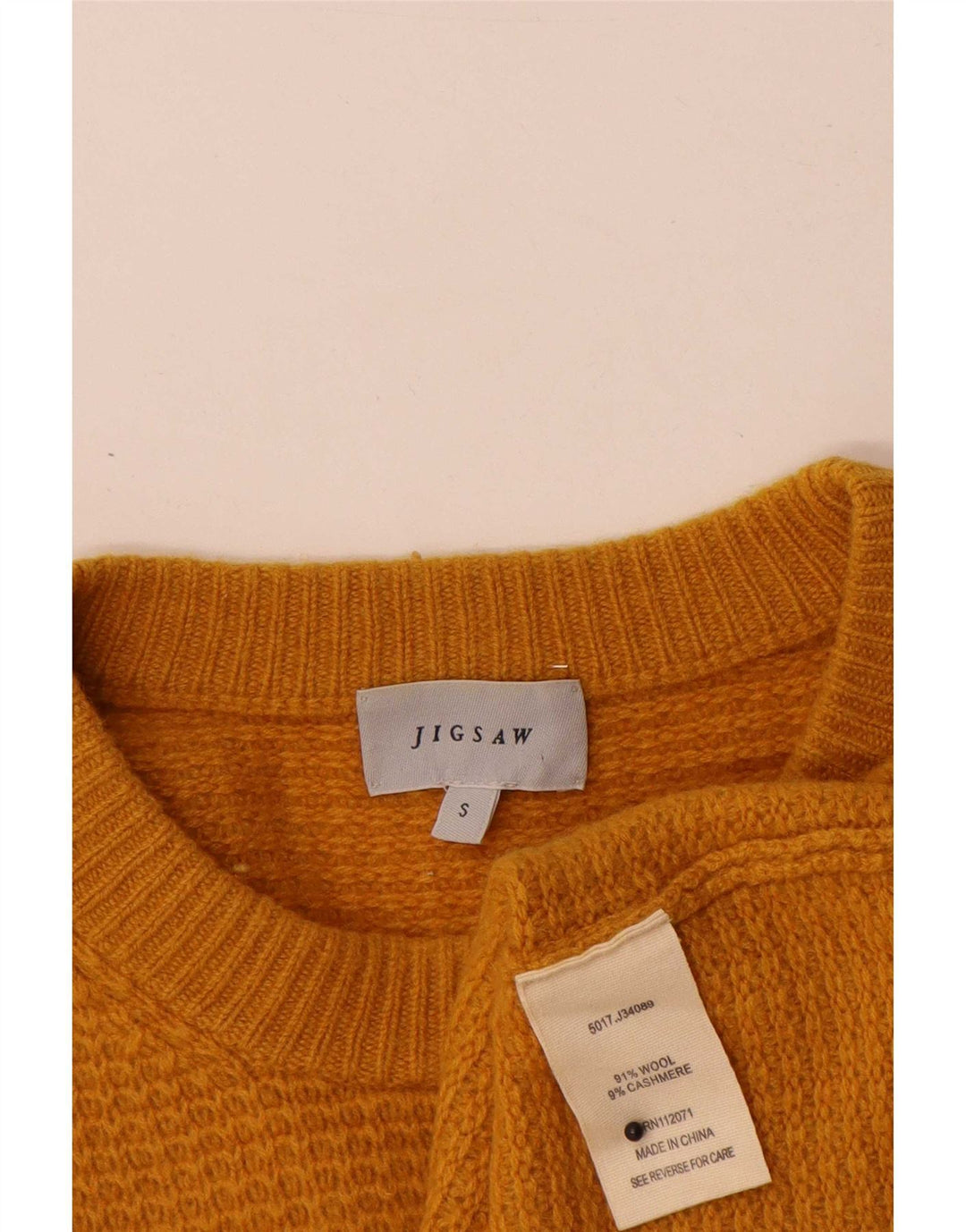 Jigsaw Pull à col rond pour homme Petite laine orange