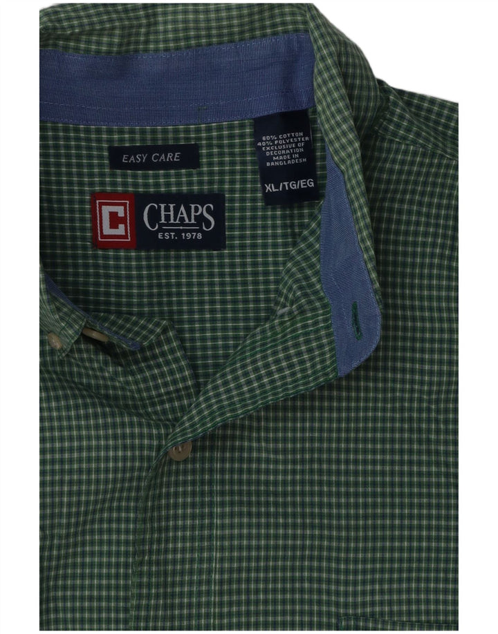 Chaps Chemise Homme Easy Care XL Vert à Carreaux Coton
