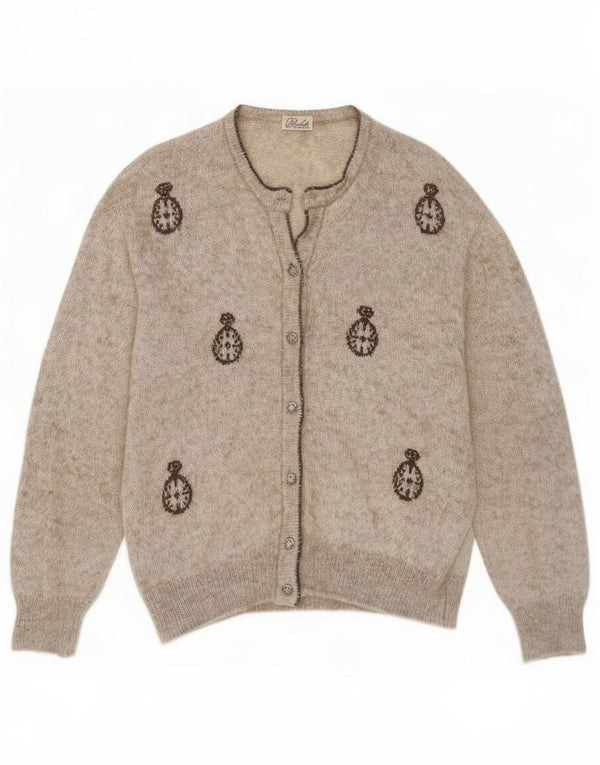 Berluti Pull Cardigan Graphique Femme IT 44 Large Beige