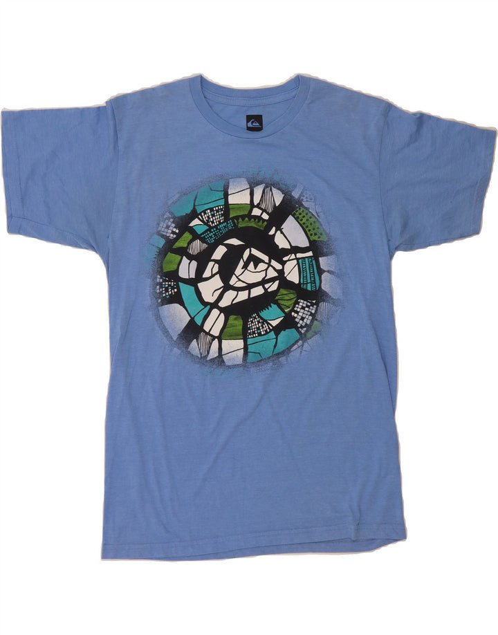 QUIKSILVER Mens Graphic T-Shirt Top Medium Blue Polyester Vintage Quiksilver and Second-Hand Quiksilver from Messina Hembry 