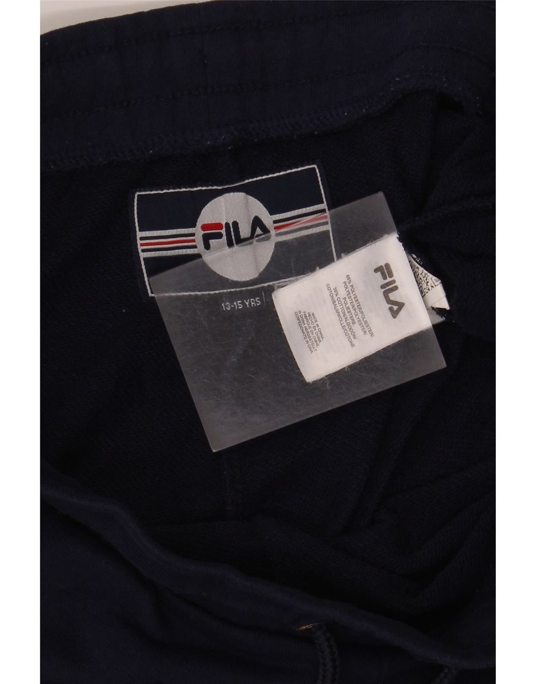 FILA Short de Sport Graphique Garçon 13-14 ans Bleu Marine Polyester