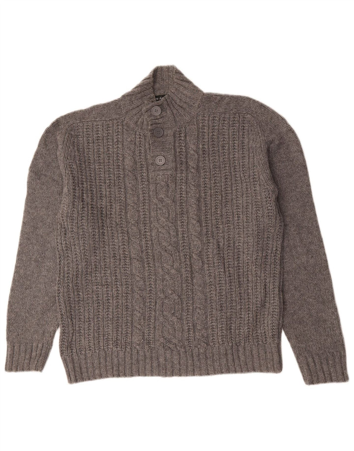 Marks & Spencer Pull autographe à col boutonné pour homme, grand gris