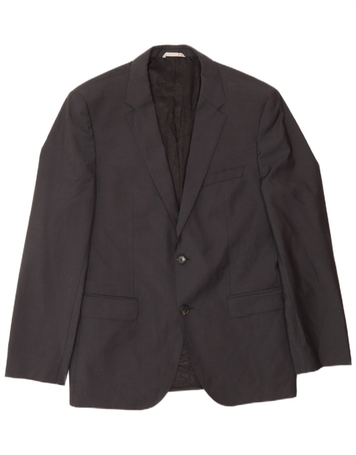 Hugo Boss Veste Blazer 2 Boutons Homme UK 40 Grande Laine Grise