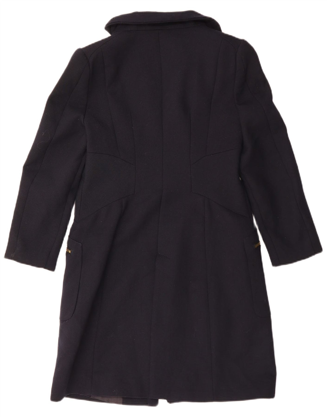 Zara Femme Pardessus UK 14 Large Bleu Marine Polyester