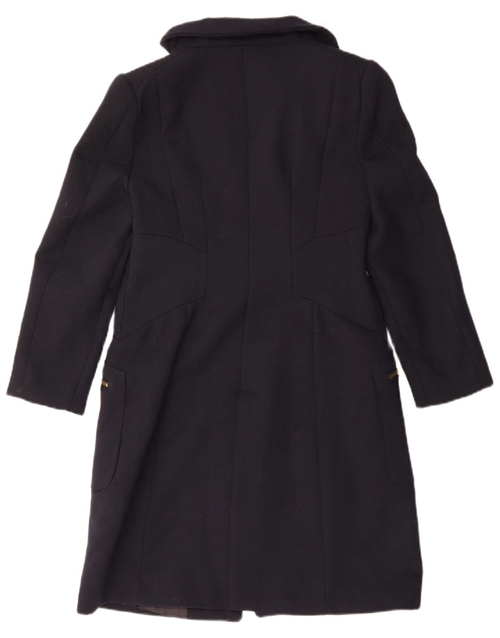Zara Femme Pardessus UK 14 Large Bleu Marine Polyester