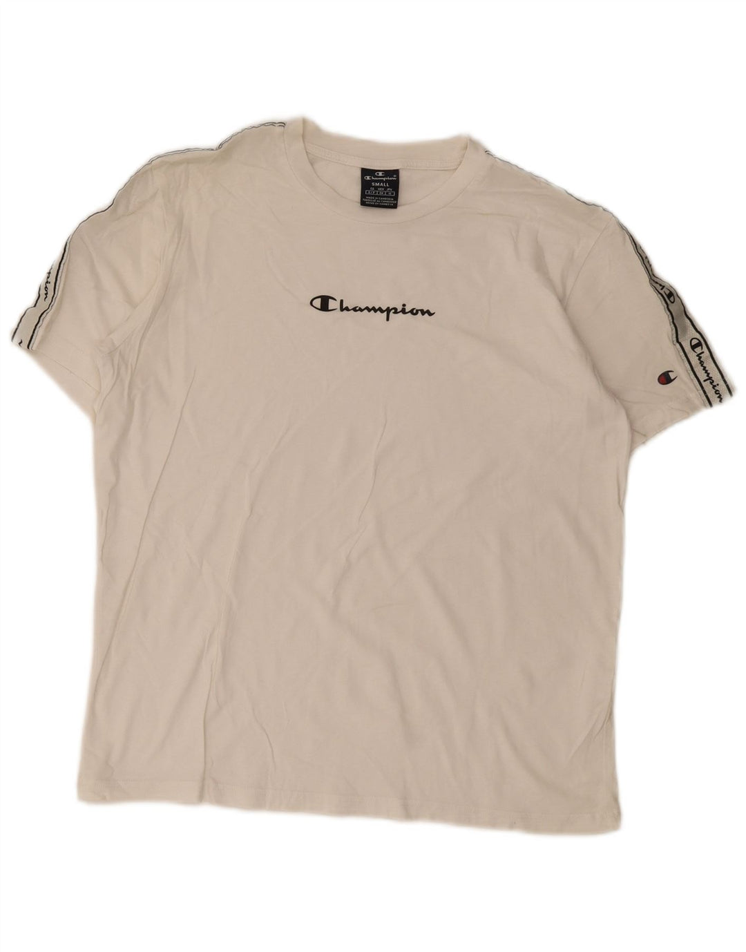 Champion T-Shirt Graphique Homme Petit Blanc Colourblock