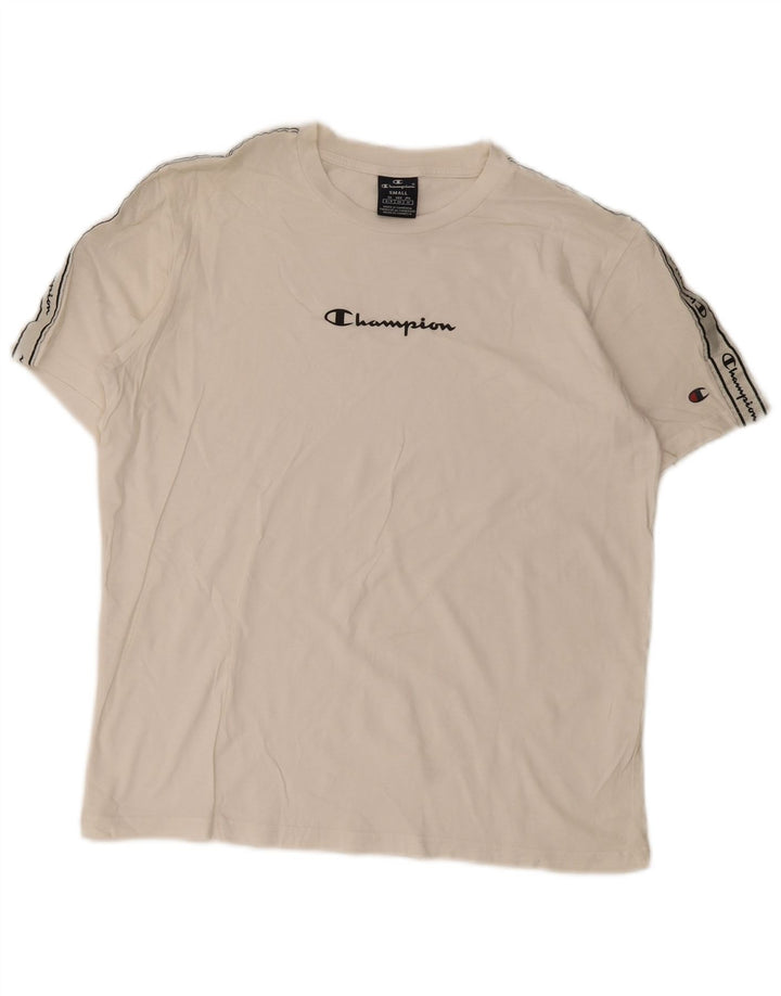 Champion T-Shirt Graphique Homme Petit Blanc Colourblock